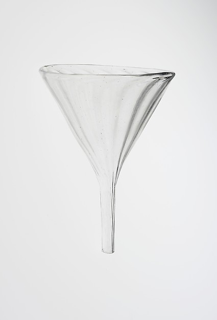 A glass funnel
