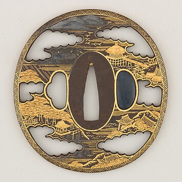 Sword Guard (Tsuba) with Lily Motif (百合図鐔) - Japanese - The