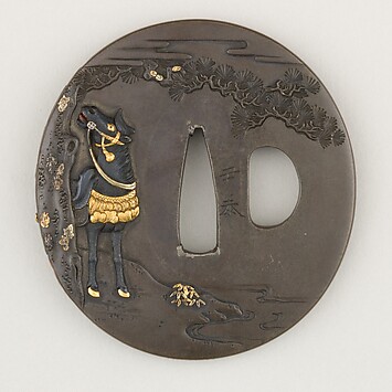 Sword guard (Tsuba) With the Motif of Lǐ Bái Viewing a Waterfall