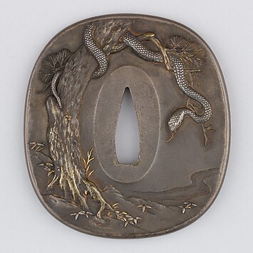 Inscribed by Omori Teruhide - Sword Guard (Tsuba) - Japanese - The