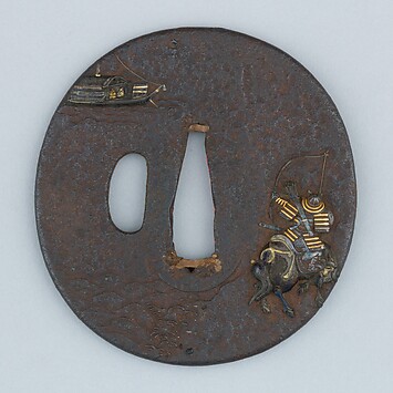 石黒政明 Ishiguro Masaaki - Sword guard (Tsuba) With Flower Basket