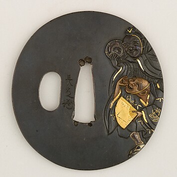 Inscribed by 石黒政常 Ishiguro Masatsune - 波濤に岩上鷹図大小