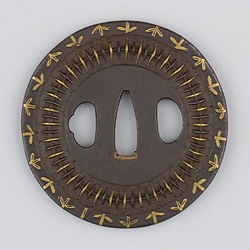 BK181　書院欄間　透かし彫り　さくら図　鍔象嵌　武具　刀剣 和室 茶室 BK181 書院欄間 透かし彫り さくら図 鍔象嵌 武具 刀剣 和室 茶室