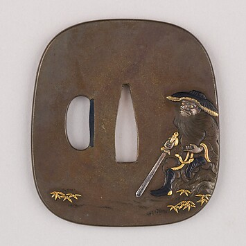 Sword guard (Tsuba) With Cherry Blossom Motif (桜透鐔) - Japanese