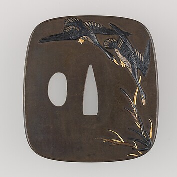 Sword guard (Tsuba) With the Motif of Lǐ Bái Viewing a Waterfall