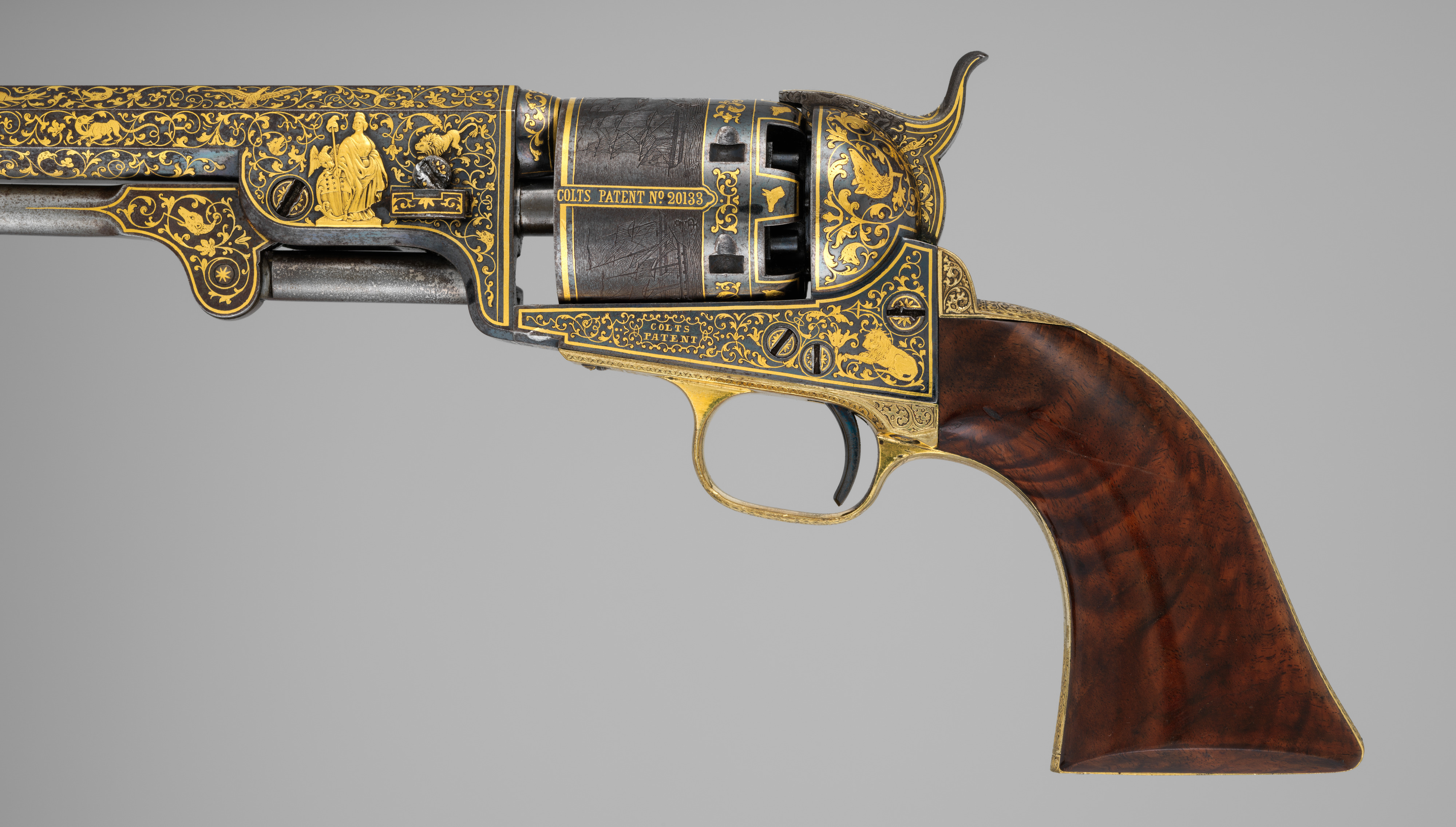 1851 Navy Engraved .44 Cal Black Powder Revolver