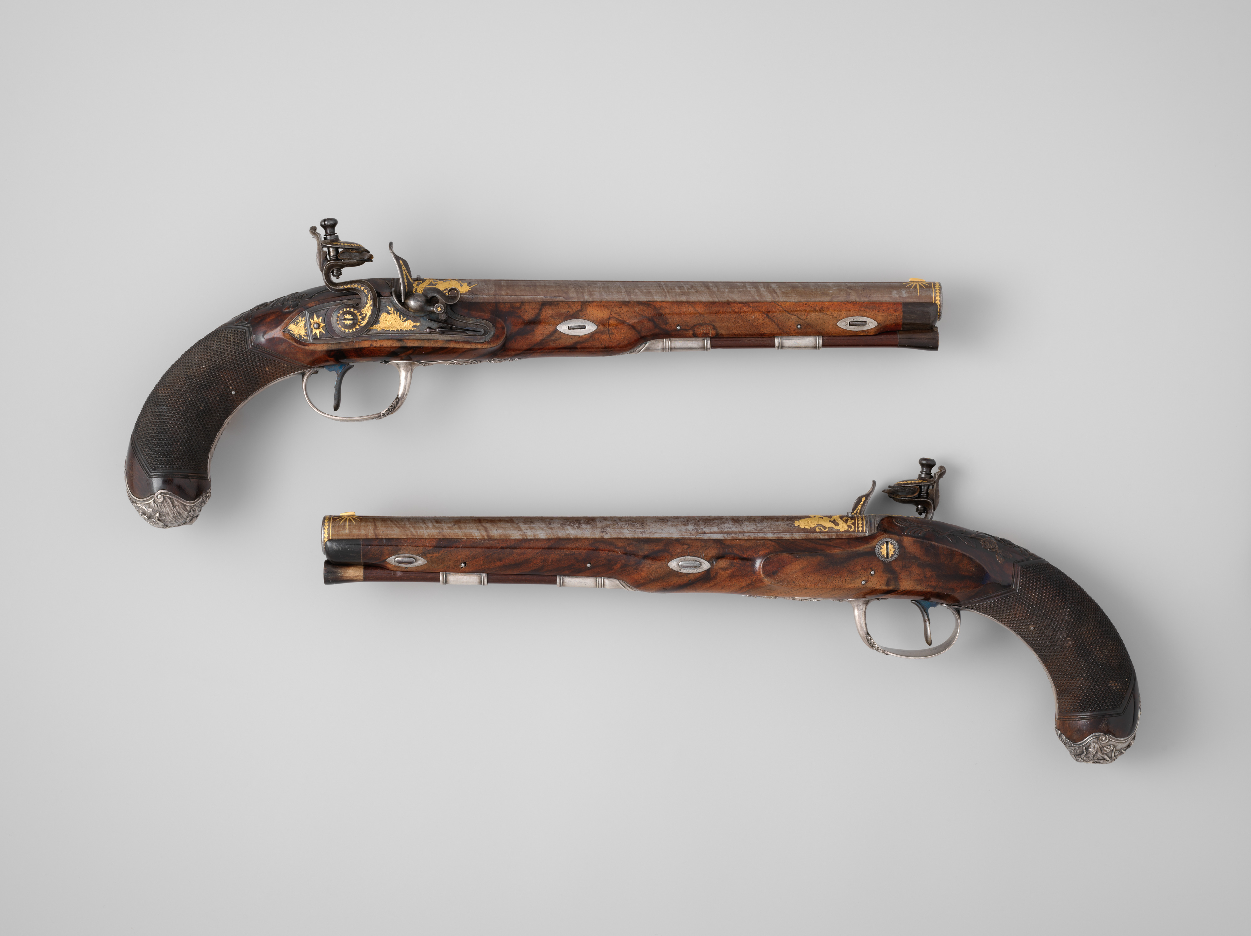 Cased Set of English Flintlock Officer's/Dueling Pistols by