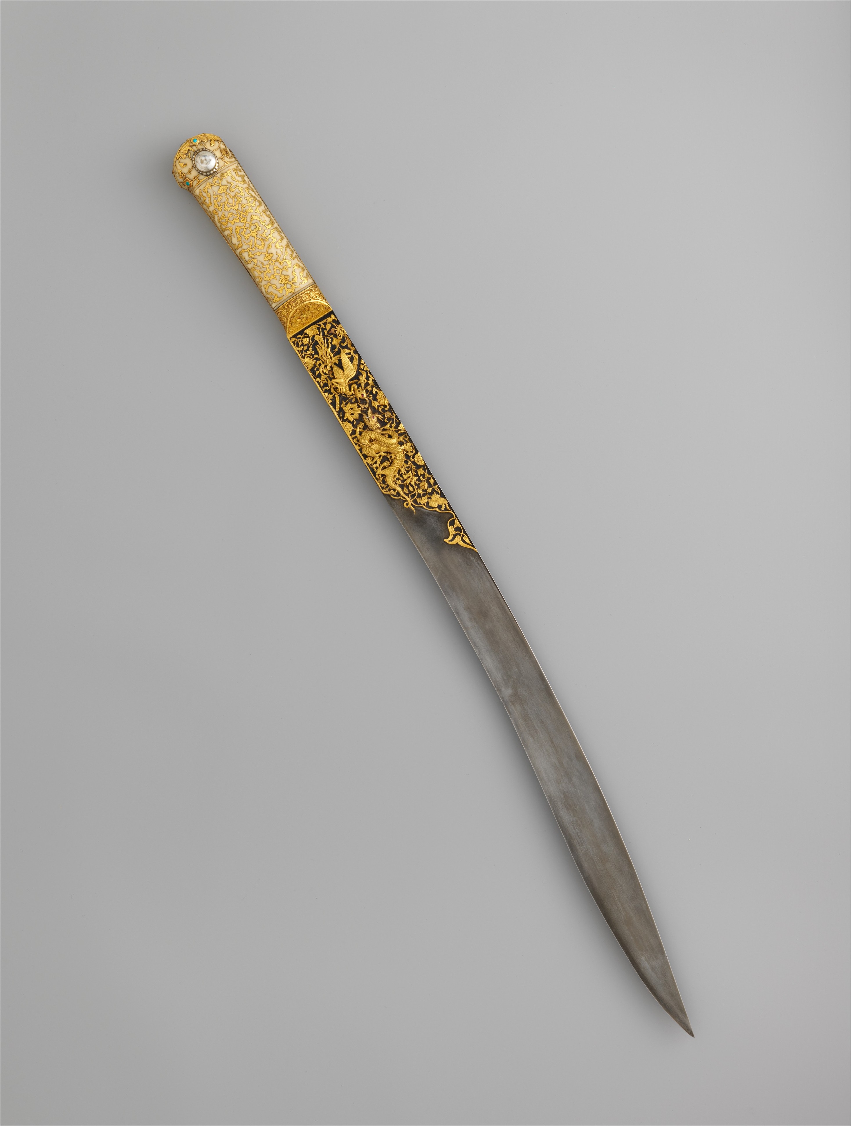 Workshop of Ahmed Tekelü, Short Sword (Yatagan) from the Court of Süleyman  the Magnificent (reigned 1520–66), Turkish, Istanbul
