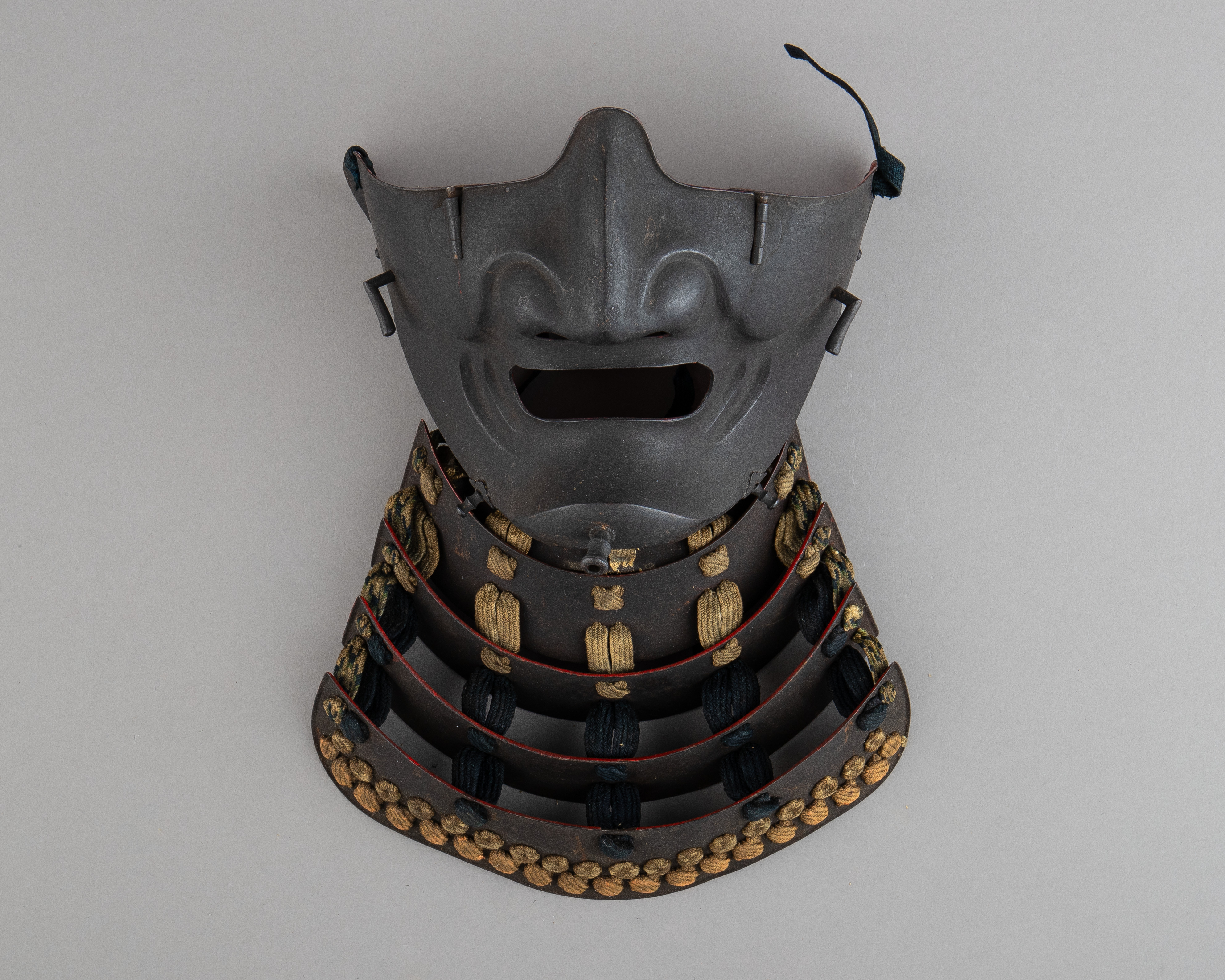 Zenshō Fujiwara - Half Mask (Menpō) with Gorget - Japanese - The
