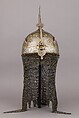 Helmet (Khula Khud), Steel, gold, brass, Persian, Qajar