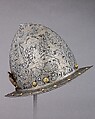 Cabasset, Steel, gold, copper alloy, Flemish, possibly Antwerp