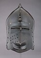 Helmet (Bascinet) with Detachable Visor, Steel, leather, probably German