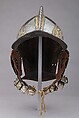 Burgonet, Steel, gold, leather, German
