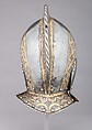 Burgonet, Steel, gold, leather, German