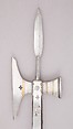 Pollaxe, Steel, brass, wood, probably French