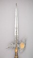 Halberd of the Guard of the Electors of Saxony, Steel, wood, gold, textile, metallic thread, German, Saxony