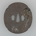 Sword Guard (Tsuba), Iron, silver, copper, gold, copper-gold alloy (shakudō), Japanese