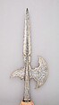Halberd of Wilhelm V, Duke of Bavaria (reigned 1579–97), Steel, wood, gold, textile, German
