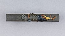 Knife Handle (Kozuka), Akichika Oishi (Japanese, active ca.1850), Copper-silver alloy (shibuichi), copper-gold alloy (shakudō), gold, copper, Japanese
