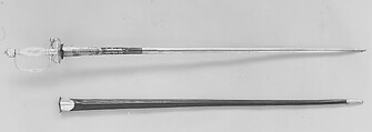 Smallsword with Scabbard, Steel, silver, leather, gold, textile, French