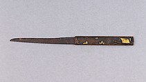 Knife Handle (Kozuka) with Blade, Iron, copper, gold, Japanese
