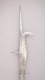 Guisarme, Steel, wood, textile, metallic thread, Italian