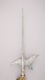 Halberd, Steel, wood, copper alloy, textile, metallic thread, German