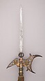 Halberd, Steel, brass, wood, textile (velvet), Italian