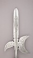 Halberd of Frederick of Hesse, Prince-Bishop of Breslau (reigned 1671–82), Steel, wood, textile, German
