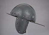 Siege Helmet, Steel, leather, textile, French