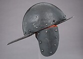 Siege Helmet, Steel, leather, textile, French