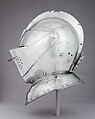 Close-Helmet for the Tournament, Steel, leather, textile, German, probably Augsburg