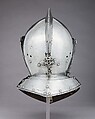 Close-Helmet for the Tournament, Steel, leather, textile, German, probably Augsburg