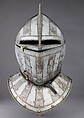 Armet, Steel, gold, leather, copper alloy, French