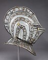 Armet, Steel, gold, leather, copper alloy, French