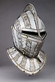 Armet, Steel, gold, leather, copper alloy, French