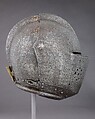 Close-Helmet for the Tournament on Foot, Steel, gold, brass, Italian, Milan; or Spanish, Eugui