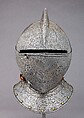 Close Helmet of Claude Gouffier (1501–1570), Steel, gold, brass, French