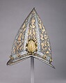 Pointed Morion, Steel, gold, brass, leather, Italian, Milan