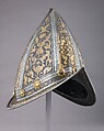 Pointed Morion, Steel, gold, brass, leather, Italian, Milan