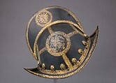 Morion for the Bodyguard of the Prince-Elector of Saxony, Probably Martin Schneider the Younger (German, Nuremberg, active ca. 1610–20), Steel, gold, brass, leather, German, Nuremberg