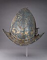 Morion-Cabasset, Steel, gold, brass, Italian