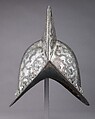 Morion, Steel, silver, pigment, gold, brass, German, Nuremberg