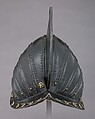 Comb Morion, Steel, brass, leather, German, possibly Brunswick