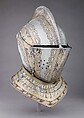 Close-Helmet, Steel, gold, leather, copper alloy, Italian