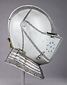 Armet, Steel, leather, brass, gold, Italian