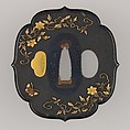 Sword Guard (Tsuba), Copper-gold alloy (shakudō), gold, copper, copper-silver alloy (shibuichi), Japanese