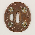 Sword Guard (<i>Tsuba</i>), Copper, gold, silver, copper-gold alloy (shakudō), Japanese