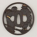 Sword Guard (<i>Tsuba</i>), Iron, gold, copper, Japanese