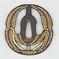 Sword Guard (<i>Tsuba</i>), Iron, gold, copper, Japanese